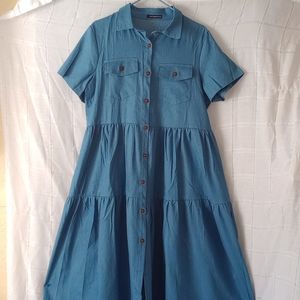 Denim Maxi Dress, Boho-Style, Sz 20, NWOT